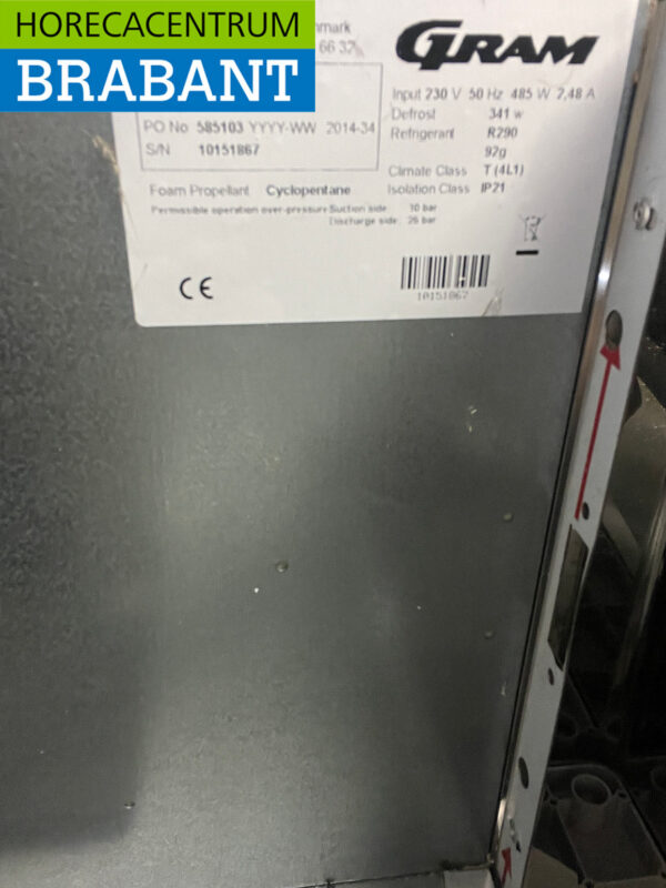 Stainless steel Gram Freezer 583 liters 230V Catering - Image 5