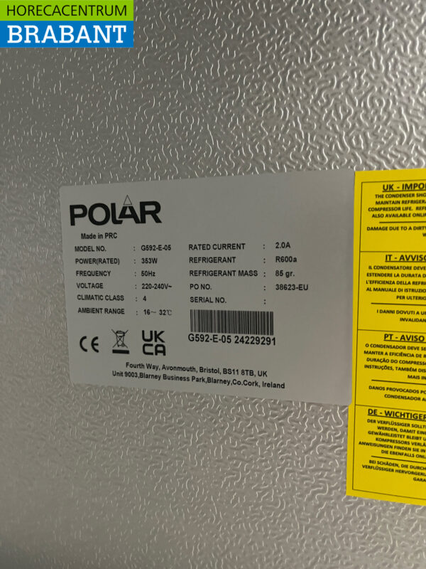 Polar G592 Refrigerator Refrigerator 600 liters 230V Catering - Image 5