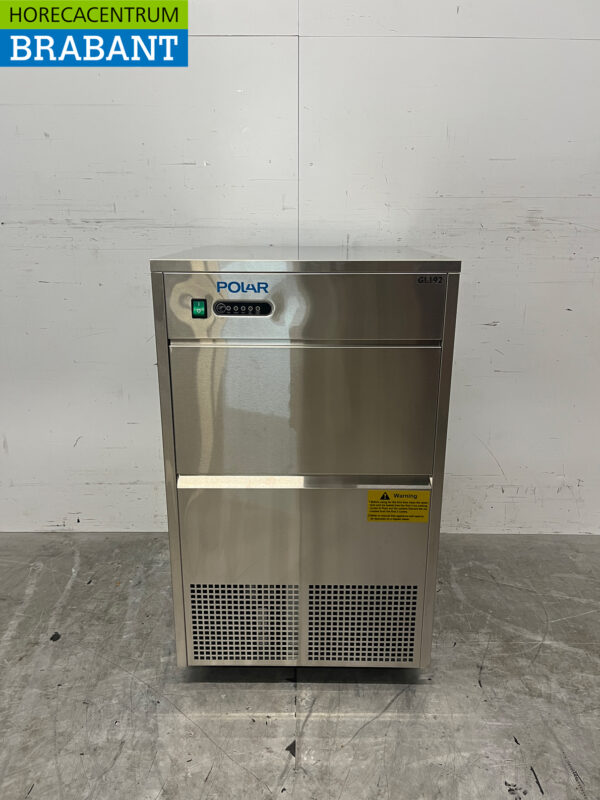 Stainless steel Polar GL192 ice cube machine with 10 kg bunker Produces 50 kg per day 230V Horeca