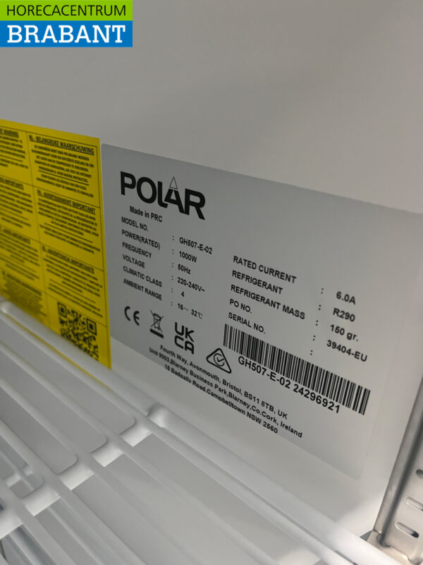 Polar GH507 Double door Glass door freezer cabinet Freezer cabinet 920 liters 230V Horeca - Image 6