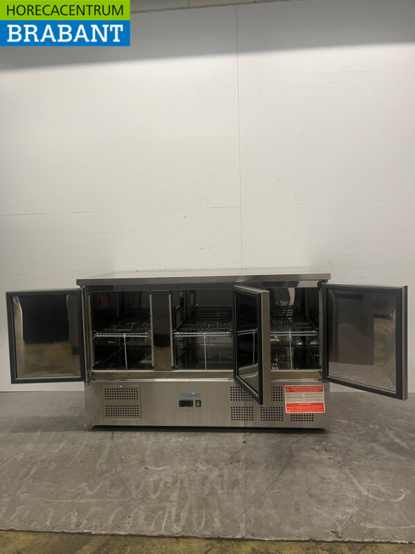 Polar G622 stainless steel Refrigerated Workbench 3 doors 137 cm 230V Horeca - Image 4
