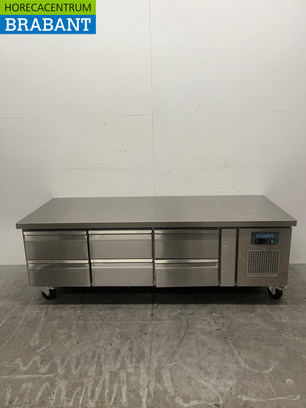 Stainless steel Polar DA465 Refrigerated workbench 6 drawers 179.5 cm 230V Horeca