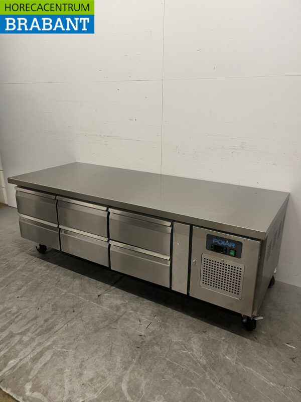 Stainless steel Polar DA465 Refrigerated workbench 6 drawers 179.5 cm 230V Horeca - Image 2