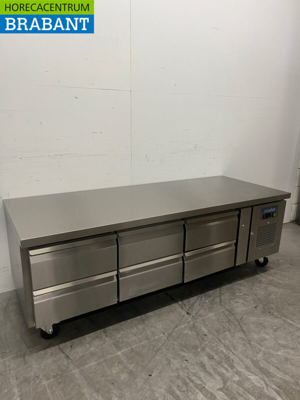 Stainless steel Polar DA465 Refrigerated workbench 6 drawers 179.5 cm 230V Horeca - Image 3
