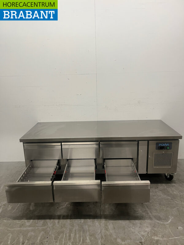 Stainless steel Polar DA465 Refrigerated workbench 6 drawers 179.5 cm 230V Horeca - Image 4