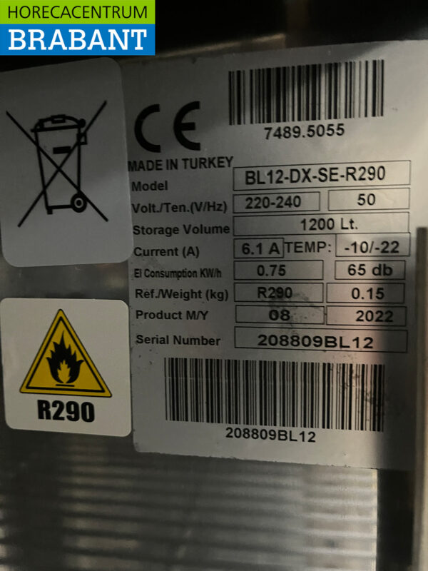 Stainless steel Combisteel Double Door Freezer 1200 liters 230V Horeca - Image 5