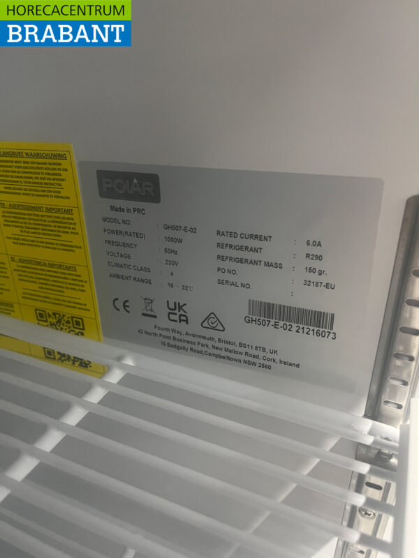 Polar GH507 Double door Glass door freezer cabinet Freezer cabinet 920 liters 230V Horeca - Image 6