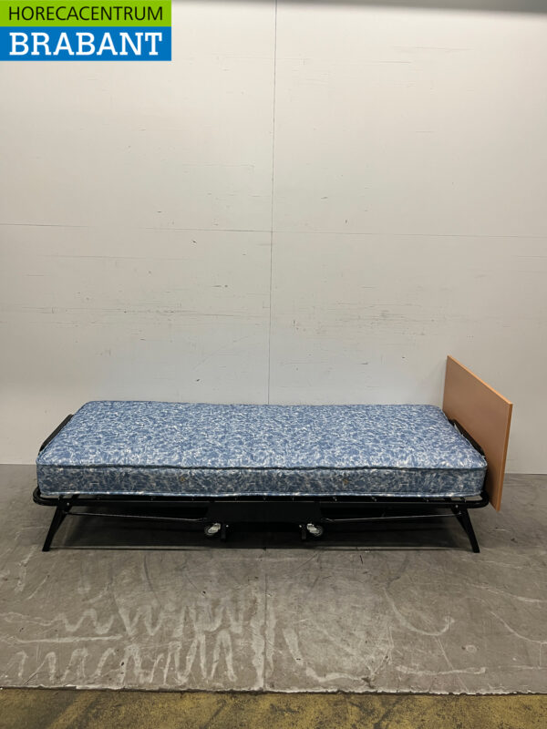 Jay-Be Contract single folding bed with water-resistant mattress black
