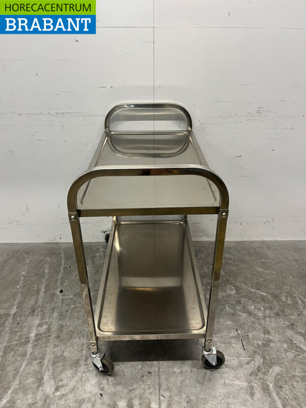 Stainless steel Serving Trolley 2 tiers 94.5 cm Horeca - Image 4