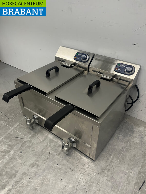 Stainless steel Hakvoort Double Fryer 2 x 8 liter 2 x 230V Horeca - Image 2