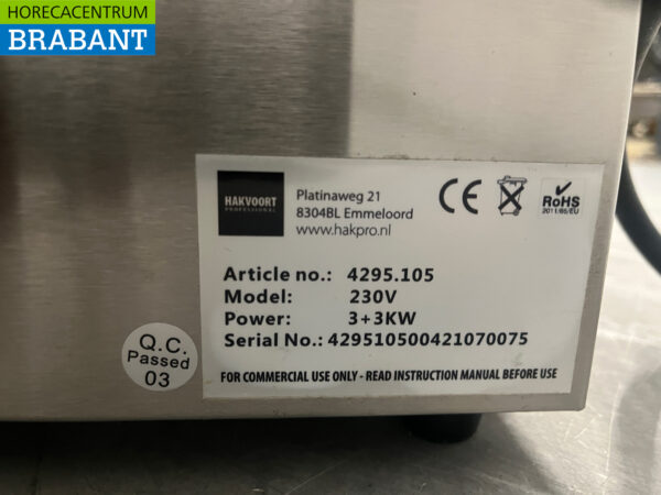 Stainless steel Hakvoort Double Fryer 2 x 8 liter 2 x 230V Horeca - Image 6