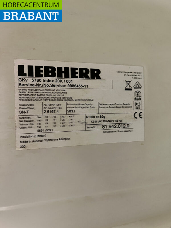 Stainless steel Liebherr Refrigerator 583 liters 230V Catering - Image 5