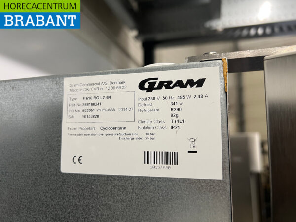Stainless steel Gram Freezer 583 liters 230V Catering - Image 5