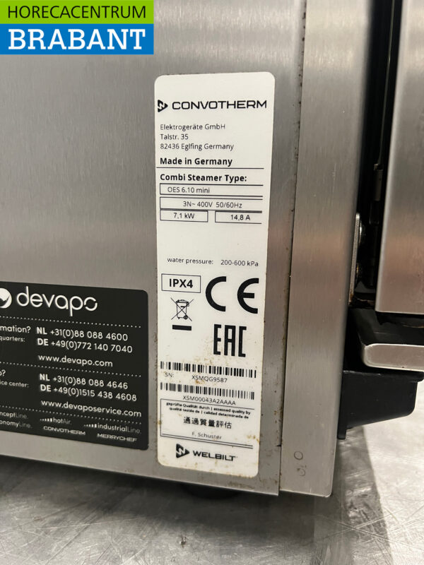 Stainless steel Convotherm Combisteamer 6 x 1/1 GN 400V Horeca - Image 7