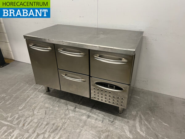 Stainless steel Mercatus Refrigerated Workbench 1 door 3 drawers 132 cm 230V Horeca - Image 2