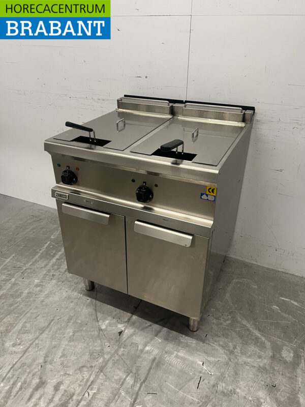 Stainless steel Zanussi Double Fryer 2 x 12 liters 400V Catering - Image 2