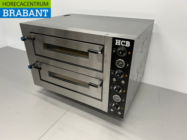 HCB stainless steel Pizza oven 2 x 4 pizzas 34 cm diameter 400V Horeca - Image 2
