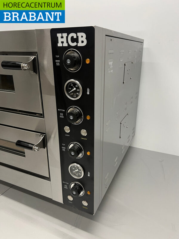HCB stainless steel Pizza oven 2 x 4 pizzas 34 cm diameter 400V Horeca - Image 4