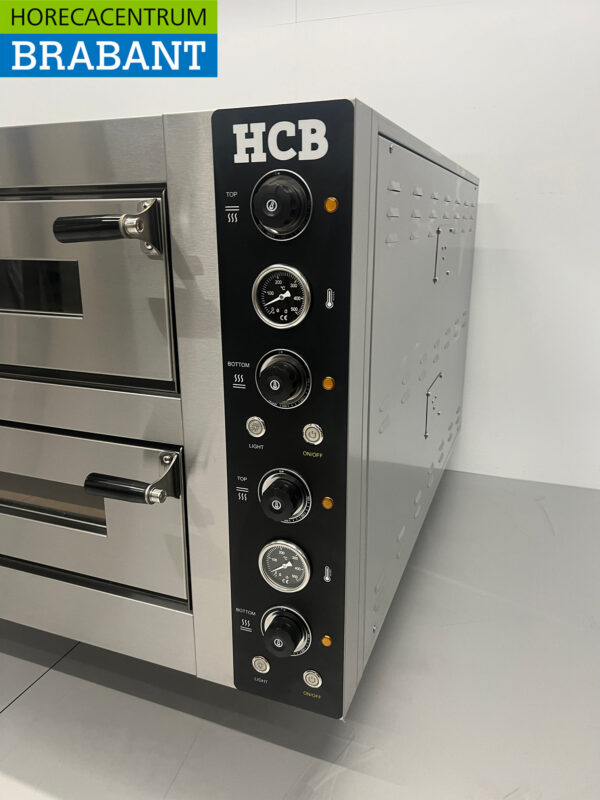 HCB stainless steel Pizza oven 2 x 6 pizzas 34 cm diameter 400V Horeca - Image 4