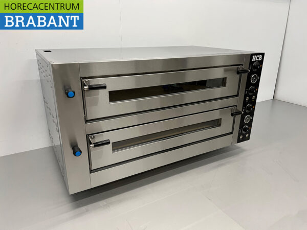 HCB stainless steel Pizza oven 2 x 6 pizzas 34 cm diameter 400V Horeca - Image 3