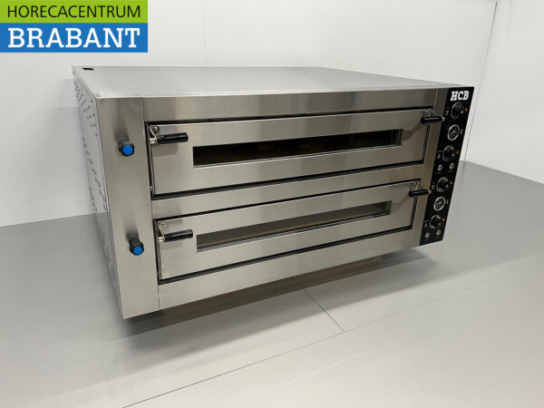 HCB stainless steel Pizza oven 2 x 9 pizzas 34 cm diameter 400V Horeca - Image 3