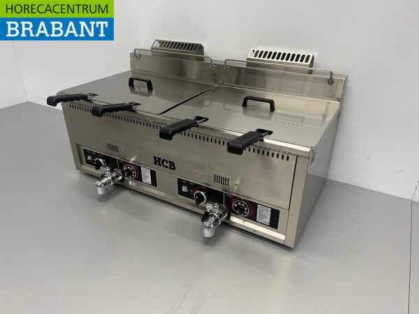 Stainless steel Double Fryer Fryer 2 x 30 liters PROPAAN gas Catering - Image 2