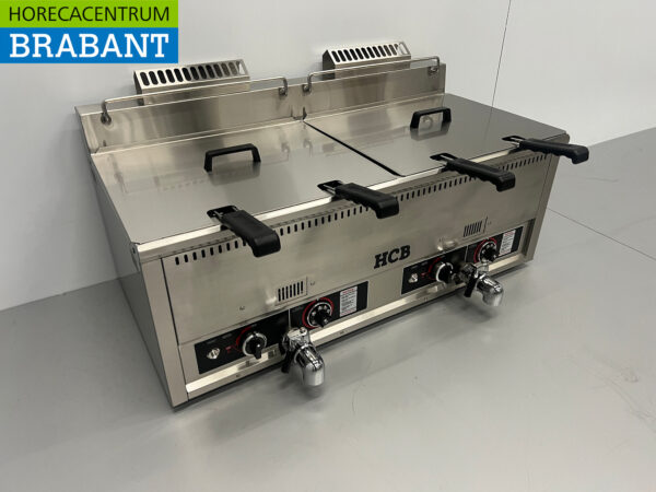 Stainless steel Double Fryer Fryer 2 x 30 liters PROPAAN gas Catering - Image 3
