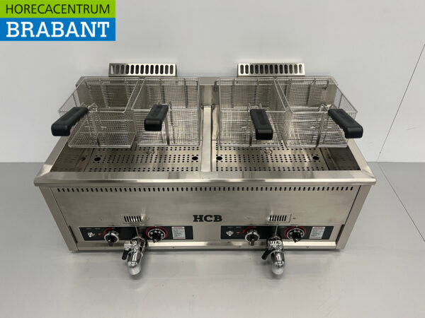 Stainless steel Double Fryer Fryer 2 x 30 liters PROPAAN gas Catering - Image 6