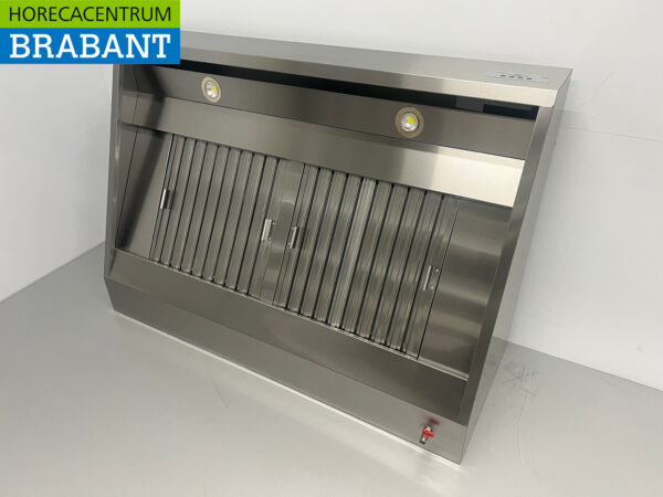 HCB stainless steel extractor hood fume hood Premium-line motor 1500 cubic meters oblique model 140 cm 230V Horeca - Image 2