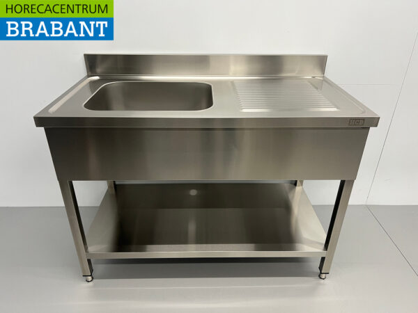 Stainless steel sink sink 120 x 60 cm Horeca