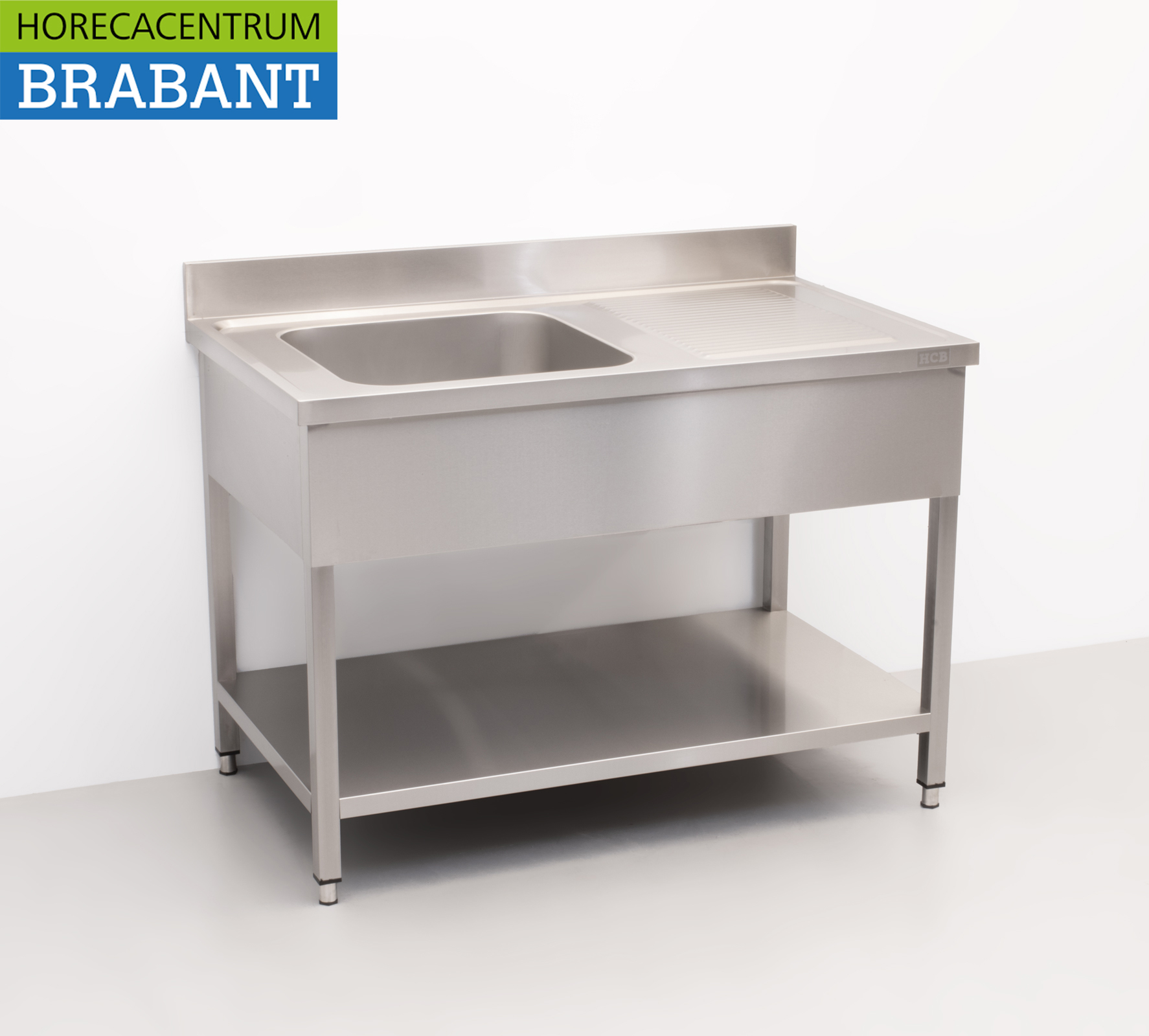 HCB stainless steel sink sink left 120 x 70 cm Horeca - Image 2