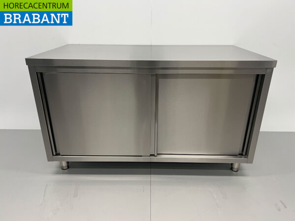 HCB stainless steel Work Cabinet 2 sliding doors Premium-line 140 cm Catering