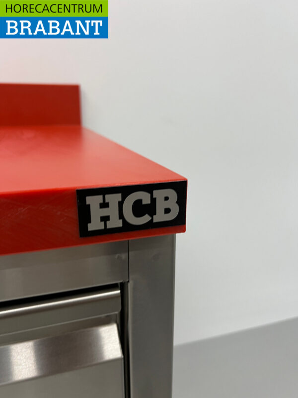 HCB Stainless Steel Polyethylene PE Work Cabinet Cabinet Cutting Table Premium-line 2 sliding doors 3 drawers 160 cm Catering Butchery - Image 7