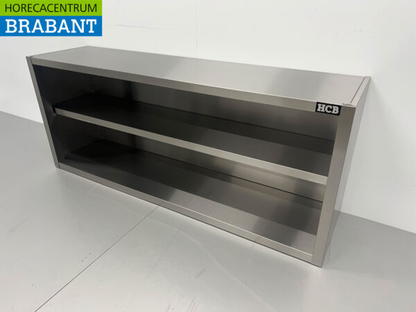 Stainless steel Wall Cupboard Cabinet Open model 160 cm Catering - Image 2