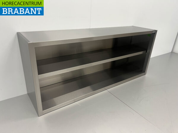 Stainless steel Wall Cupboard Cabinet Open model 160 cm Catering - Image 3