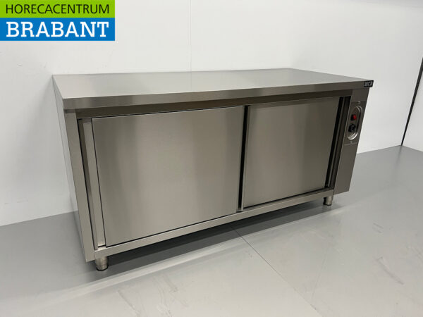 Stainless steel warming cabinet Plate warming cabinet 2 sliding doors Premium-line 160 cm Horeca - Image 3