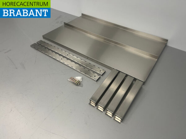HCB Stainless Steel Double Wall Shelf 100 x 30 cm Horeca - Image 2