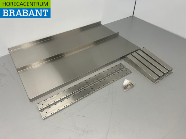 HCB Stainless Steel Double Wall Shelf 100 x 30 cm Horeca - Image 3