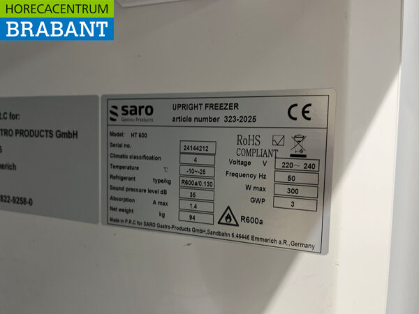 Saro Freezer 600 liters 230V Horeca - Image 5