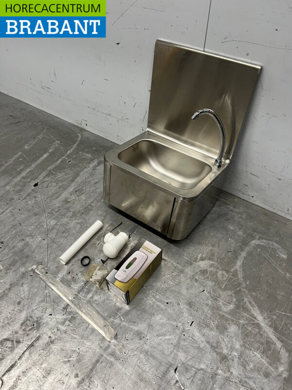 Stainless steel Saro Sink with knee bedieining with soap dispenser Catering - Image 2