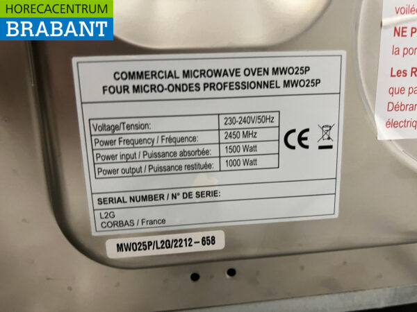Stainless steel Saro Microwave 1000 Watt 25 liters 230V Catering - Image 5