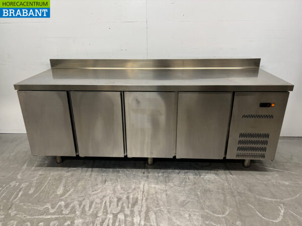 Stainless steel Asber Refrigerated Workbench 4 doors 223 cm 230V Catering