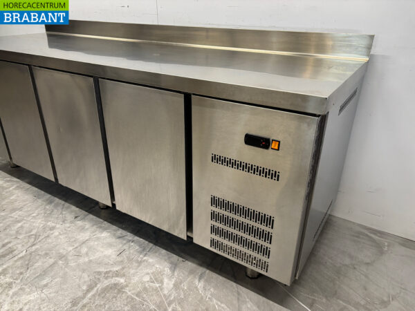 Stainless steel Asber Refrigerated Workbench 4 doors 223 cm 230V Catering - Image 2