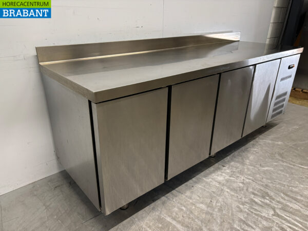 Stainless steel Asber Refrigerated Workbench 4 doors 223 cm 230V Catering - Image 3