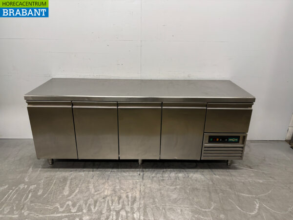 Mercatus refrigerated workbench 4 doors 219 cm 230V stainless steel