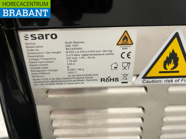 Stainless steel Saro Slush Machine Granita Machine 3 x 12 liters 230V Horeca - Image 5