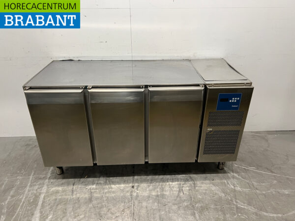 Stainless steel Refrigerated Workbench 3 Doors 161 cm 230V Catering