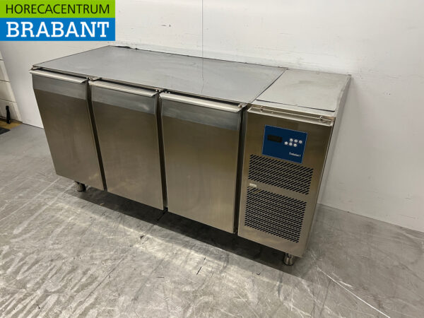 Stainless steel Refrigerated Workbench 3 Doors 161 cm 230V Catering - Image 2