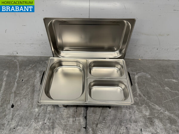 Stainless steel Zorro Chafing dish 1/2 & 2x 1/4 GN Catering - Image 4