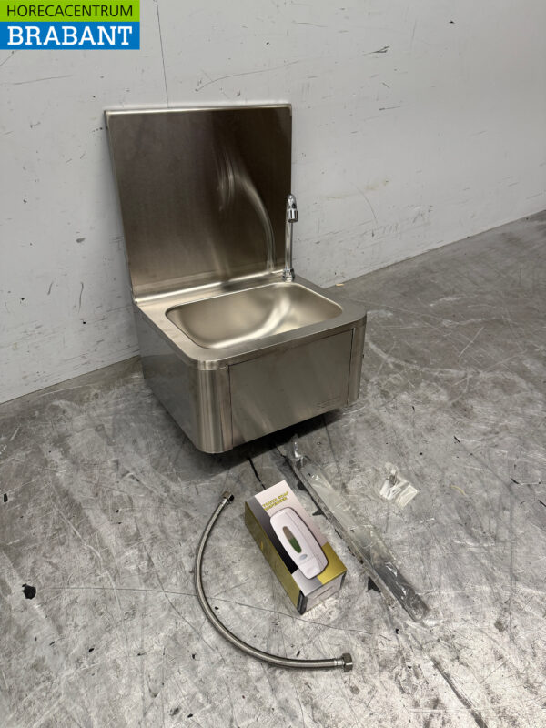 Stainless steel Saro Sink with knee bedieining with soap dispenser Catering - Image 3